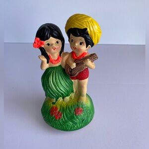 VTG 1974 Hawaiian Couple Spinning Music Box Spencer‎ Gifts made in Japan Works